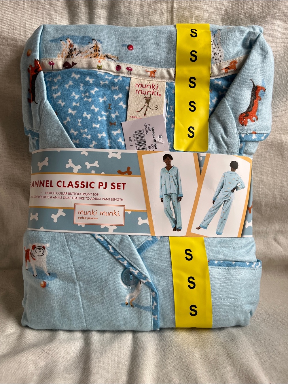 Munki Munki Women’s Flannel Pj Set Dog Pattern